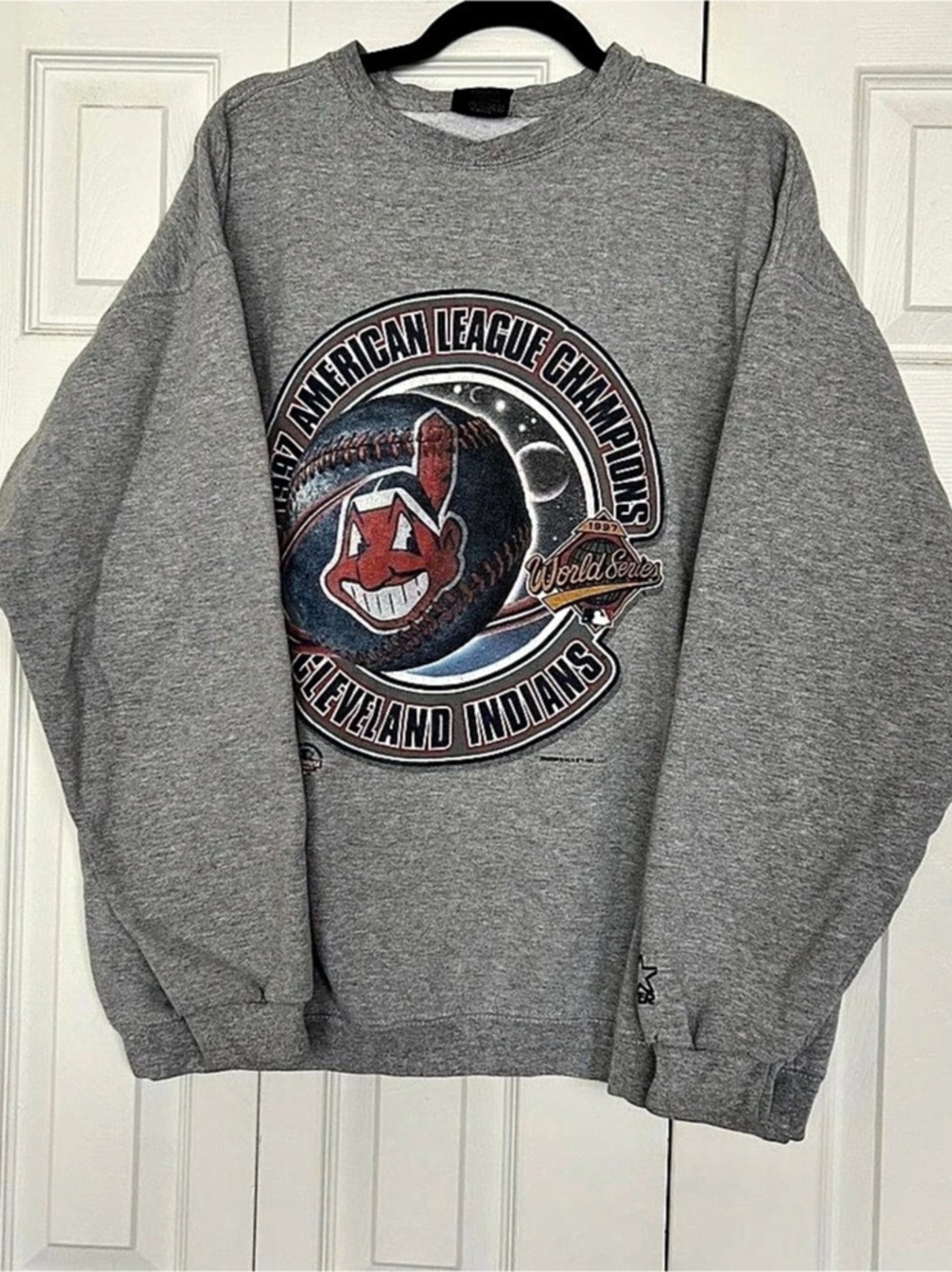 Starter Vintage 1997 Cleveland Indians Sweatshirt in Gray Size XL